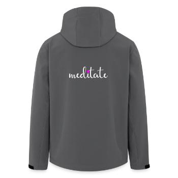 Méditer Yoga Méditation Coeur Écriture Namaste - Veste softshell homme en polyester recyclé Stanley/Stella - charbon - Dos - AI Model Male 185 light (185cm)