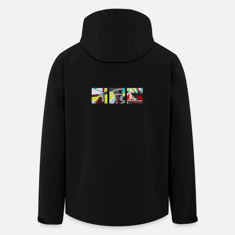 Triologie aus Farben, Linien und Flächen! - Recycelte Männer Softshell-Jacke von Stanley/Stella - Schwarz