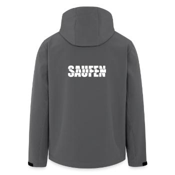 Saufen Design - Recycelte Männer Softshell-Jacke von Stanley/Stella - Schwarz - Hinten - AI Model Male 185 light (185cm)