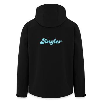 Angler Schuppen Sprüche Fische Meer Muster Hobby - Recycelte Männer Softshell-Jacke von Stanley/Stella - Schwarz - Hinten - AI Model Male 185 light (185cm)