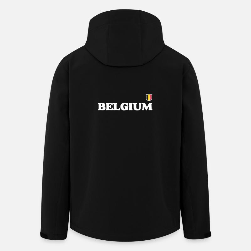 Drapeau de la Belgique - Veste softshell homme en polyester recyclé Stanley/Stella - noir