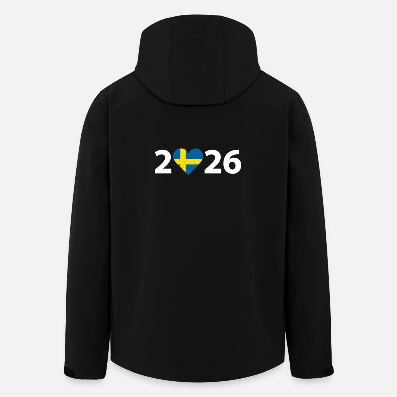 J’aime Suède 2026, Suède 2026 - Veste softshell homme en polyester recyclé Stanley/Stella - noir