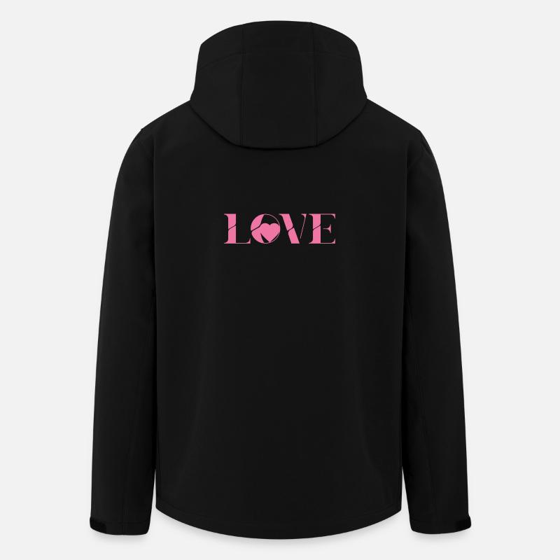 Pink Love Text Design - Men’s Recycled Softshell Jacket by Stanley/Stella - black