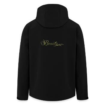 Beauty Schriftzug Natur Design - Recycelte Männer Softshell-Jacke von Stanley/Stella - Schwarz - Hinten - AI Model Male 185 light (185cm)