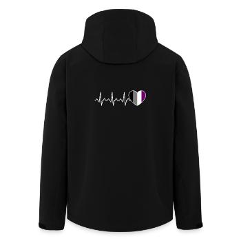 Ace Pride Heartbeat Asexual - Men’s Recycled Softshell Jacket by Stanley/Stella - black - Back - AI Model Male 185 light (185cm)