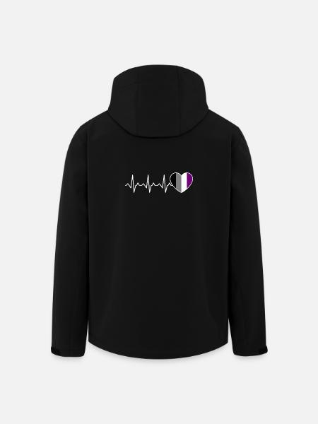 Ace Pride Heartbeat Asexual - Men’s Recycled Softshell Jacket by Stanley/Stella - black