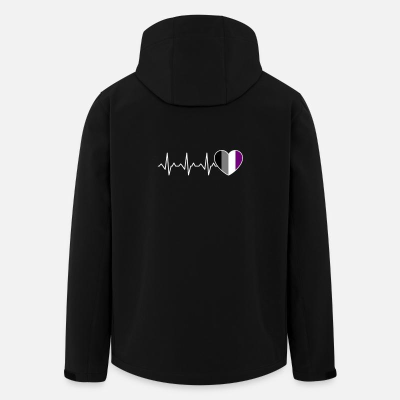 Ace Pride Heartbeat Asexual - Men’s Recycled Softshell Jacket by Stanley/Stella - black