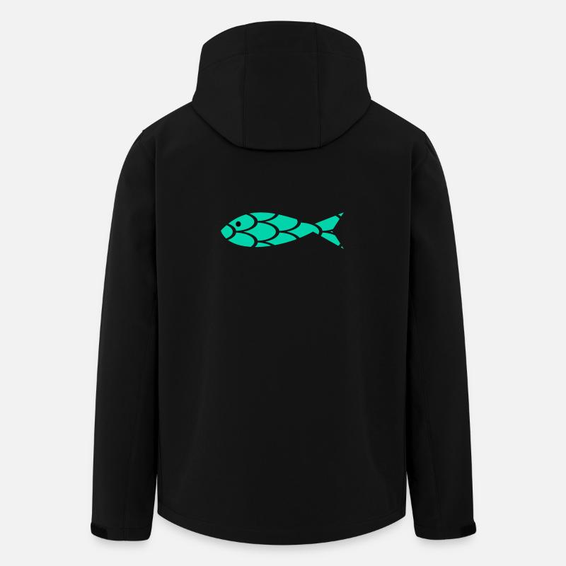 SARDINE. FISCH. APRILSCHERZ. OSTERN. MEER - Recycelte Männer Softshell-Jacke von Stanley/Stella - Schwarz