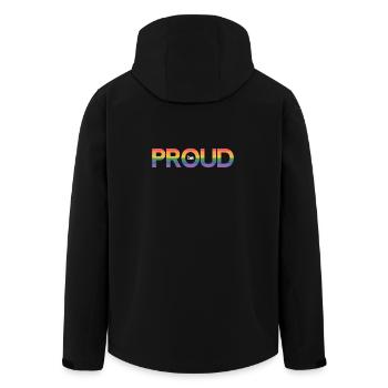 LGBT Pride Month - Be Proud - Men’s Recycled Softshell Jacket by Stanley/Stella - black - Back - AI Model Male 185 light (185cm)