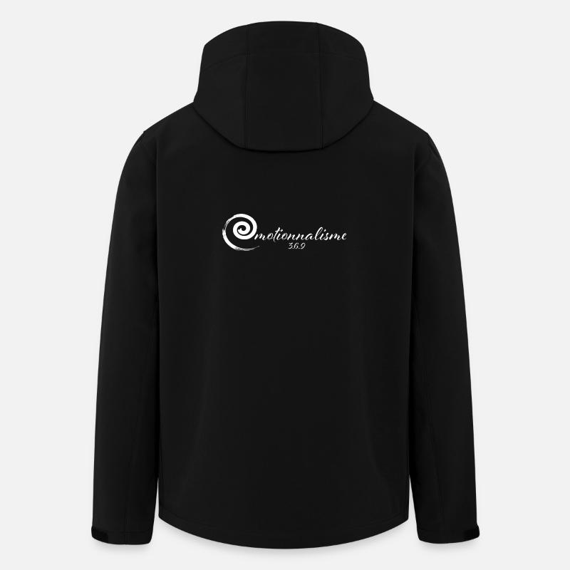 LOGO 2 EMOTIONNALISME blanc - Veste softshell homme en polyester recyclé Stanley/Stella - noir