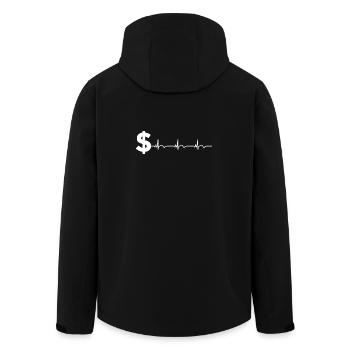 Dollar Zeichen $ EKG Herzschlag - Recycelte Männer Softshell-Jacke von Stanley/Stella - Schwarz - Hinten - AI Model Male 185 light (185cm)