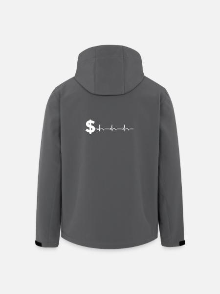 Dollar Sign $ ECG Heartbeat - Men’s Recycled Softshell Jacket by Stanley/Stella - black
