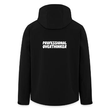 Professional Overthinker Humor Saying - Men’s Recycled Softshell Jacket by Stanley/Stella - black - Back - AI Model Male 185 light (185cm)