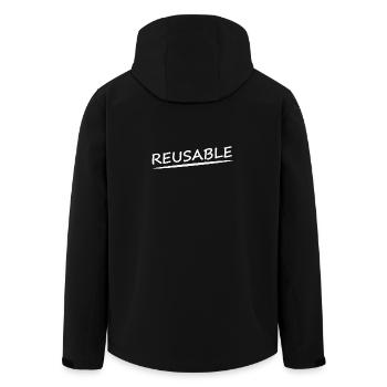 RÉUTILISABLE - Veste softshell homme en polyester recyclé Stanley/Stella - noir - Dos - AI Model Male 185 light (185cm)