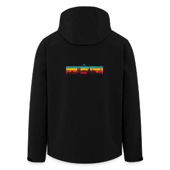 Vibrant Skyline Stripes - Men’s Recycled Softshell Jacket by Stanley/Stella - black - Back - AI Model Male 185 light (185cm)