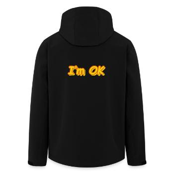 I'm OK - Men’s Recycled Softshell Jacket by Stanley/Stella - black - Back - AI Model Male 185 light (185cm)