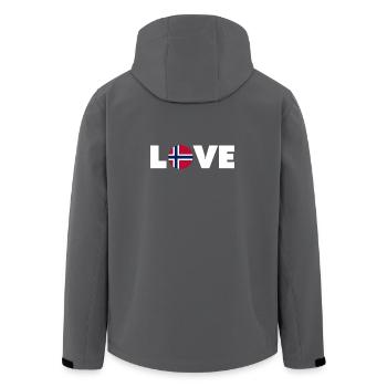 Norway - Love - Norge - Liebe - Norwegen - Men’s Recycled Softshell Jacket by Stanley/Stella - anthracite - Back - AI Model Male 185 light (185cm)