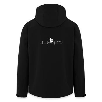Danse folklorique Battement de cœur ECG Pouls Couple dansant - Veste softshell homme en polyester recyclé Stanley/Stella - noir - Dos - AI Model Male 185 light (185cm)