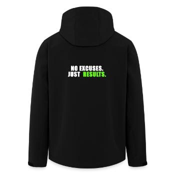 Aucune excuse. Juste des résultats. - Veste softshell homme en polyester recyclé Stanley/Stella - noir - Dos - AI Model Male 185 light (185cm)
