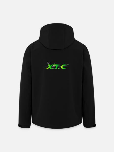 XTEC Pulse Neon Tech Logo - Men’s Recycled Softshell Jacket by Stanley/Stella - black