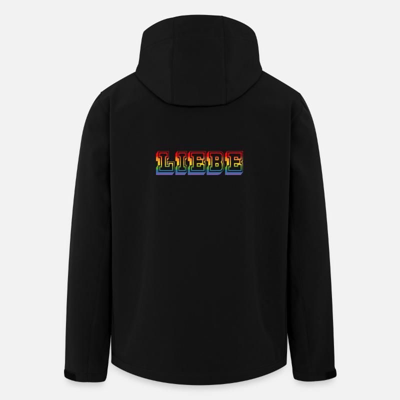 LGBT Regenbogen LIEBE rainbow tshirt - Recycelte Männer Softshell-Jacke von Stanley/Stella - Schwarz