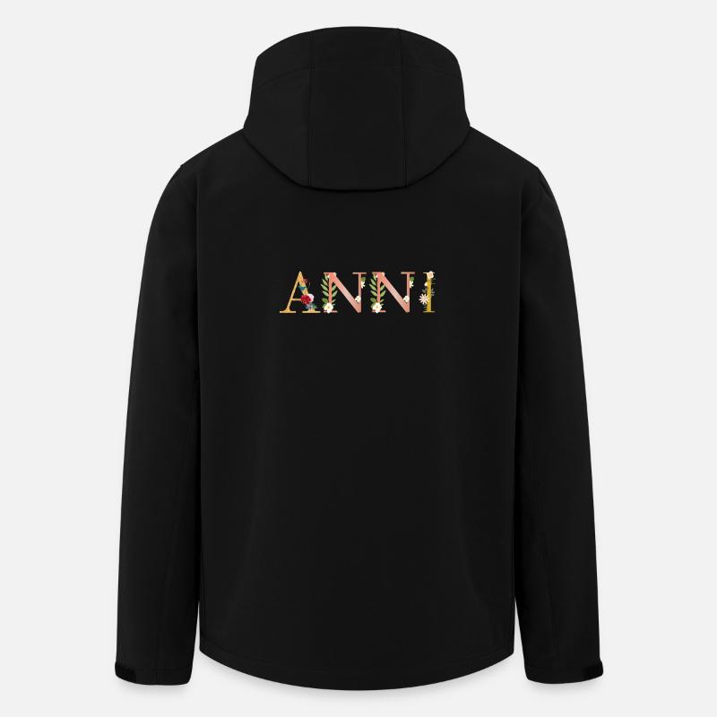 ANNI Name mit Blumen geschmückt - Recycelte Männer Softshell-Jacke von Stanley/Stella - Schwarz