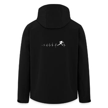 Heartbeat Running Silhouette Design - Recycelte Männer Softshell-Jacke von Stanley/Stella - Schwarz - Hinten - AI Model Male 185 light (185cm)