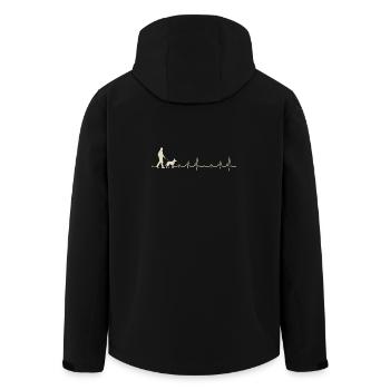 Heartbeat Walk mit Hundesilhouette - Recycelte Männer Softshell-Jacke von Stanley/Stella - Schwarz - Hinten - AI Model Male 185 light (185cm)