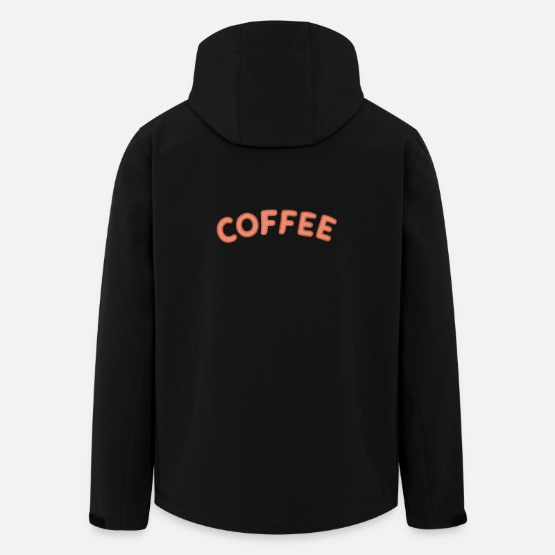 Kaffee-Letterpress-Bogen - Recycelte Männer Softshell-Jacke von Stanley/Stella - Schwarz