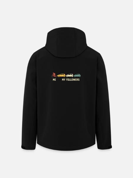Ik en mijn volgers fietsen grappig cadeau voor fietser - Heren softshell jas van gerecycled polyester Stanley/Stella - zwart