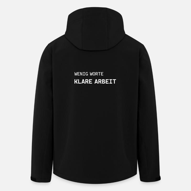 Quelques mots. Travail clair. - Veste softshell homme en polyester recyclé Stanley/Stella - noir