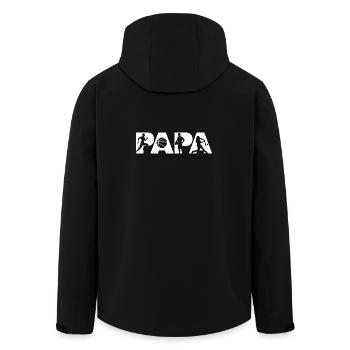 Papa Athlete Sports Silhouette Fettes Design - Recycelte Männer Softshell-Jacke von Stanley/Stella - Schwarz - Hinten - AI Model Male 185 light (185cm)