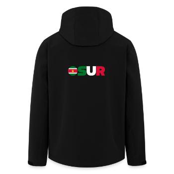 Suriname - Men’s Recycled Softshell Jacket by Stanley/Stella - black - Back - AI Model Male 185 light (185cm)