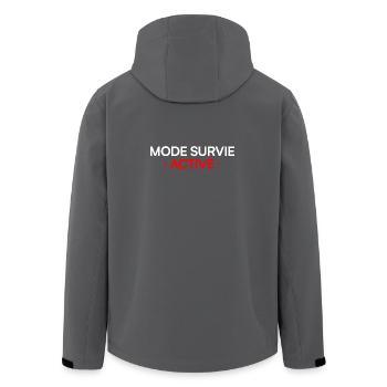 MODE SURVIE ACTIVÉ – Lundi humour travail - Veste softshell homme en polyester recyclé Stanley/Stella - charbon - Dos - AI Model Male 185 light (185cm)