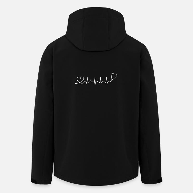 Puls-Herzschlag-Stethoskop - Recycelte Männer Softshell-Jacke von Stanley/Stella - Schwarz