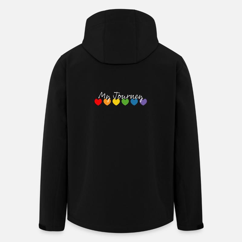 Cœur arc-en-ciel mon voyage blanc - Veste softshell homme en polyester recyclé Stanley/Stella - noir
