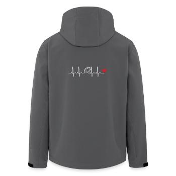 Heartline ECG Football Heart Heartbeat - Men’s Recycled Softshell Jacket by Stanley/Stella - anthracite - Back - AI Model Male 185 light (185cm)