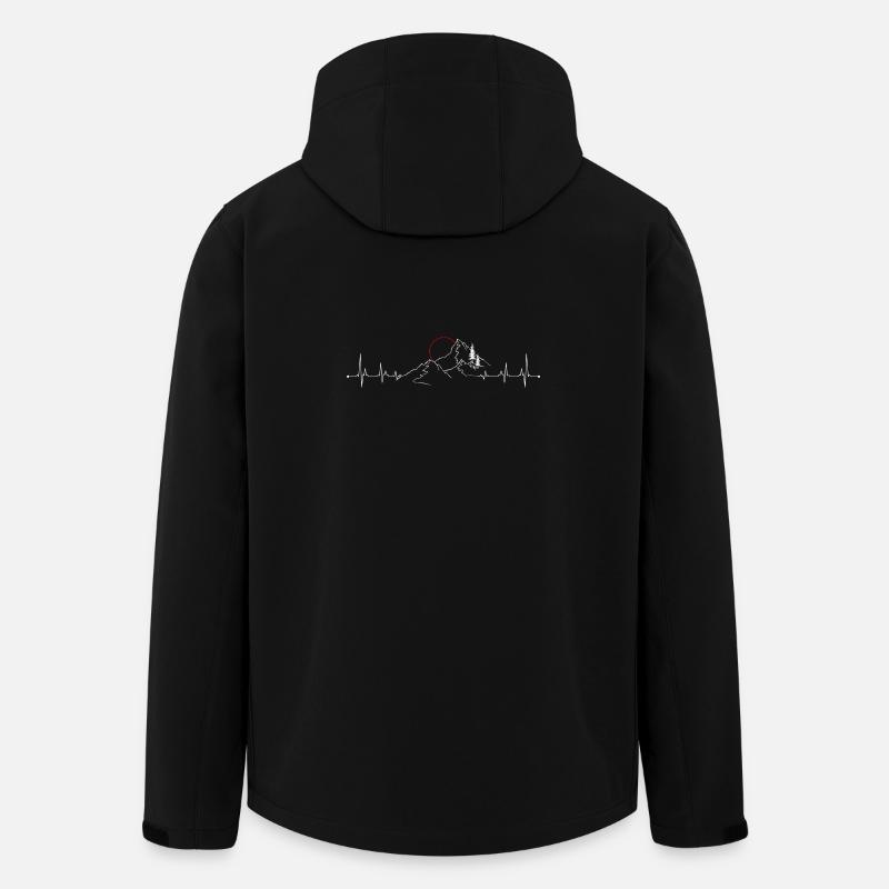 Mountain Pulse Sunrise Line Art - Men’s Recycled Softshell Jacket by Stanley/Stella - black