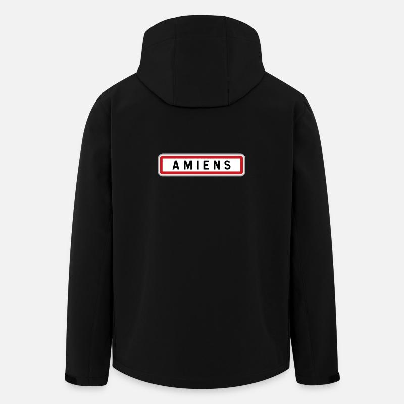 Panneau entrée de ville Amiens - Veste softshell homme en polyester recyclé Stanley/Stella - noir
