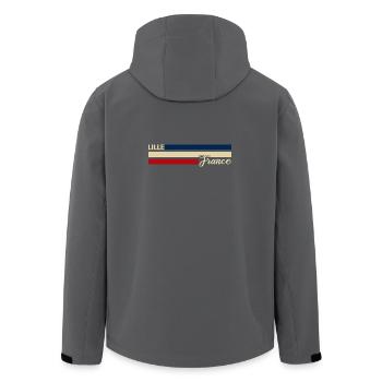 France - Lille - Frankreich - Flagge - Streifen - Recycelte Männer Softshell-Jacke von Stanley/Stella - Anthrazit - Hinten - AI Model Male 185 light (185cm)
