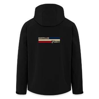 France - Montpellier - France - Flag - Men’s Recycled Softshell Jacket by Stanley/Stella - black - Back - AI Model Male 185 light (185cm)