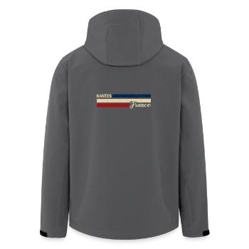 France - Nantes - Frankreich - Flagge - Streifen - Recycelte Männer Softshell-Jacke von Stanley/Stella - Anthrazit - Hinten - AI Model Male 185 light (185cm)