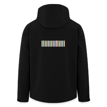 Numbered Colorful Multiplication Table 15x15 - Men’s Recycled Softshell Jacket by Stanley/Stella - black - Back - AI Model Male 185 light (185cm)