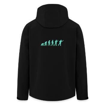Fortschrittliche Evolutionssilhouette - Recycelte Männer Softshell-Jacke von Stanley/Stella - Schwarz - Hinten - AI Model Male 185 light (185cm)