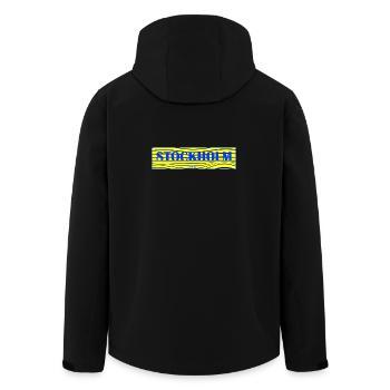 Stockholm Waves Lettering - Men’s Recycled Softshell Jacket by Stanley/Stella - black - Back - AI Model Male 185 light (185cm)