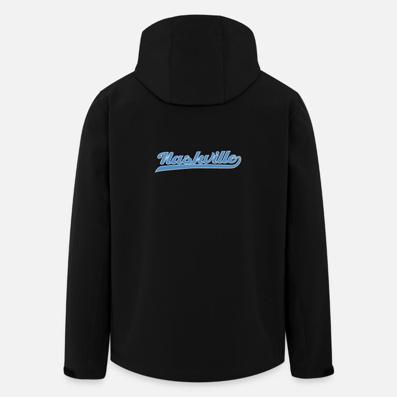 Écriture Nashville avec ligne oscillante - Veste softshell homme en polyester recyclé Stanley/Stella - noir