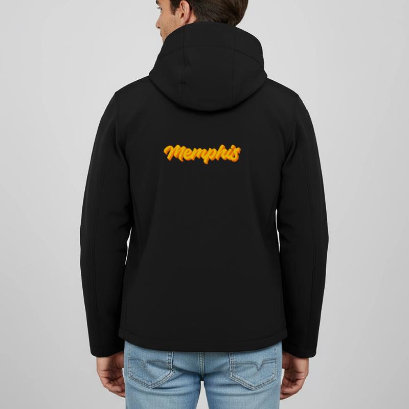 Coucher de soleil de Memphis Retro Script Veste softshell homme en polyester recyclé Stanley/Stella