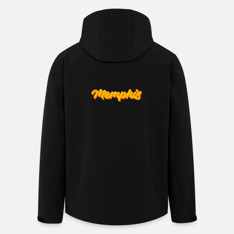 Memphis Retro Script Sunset - Recycelte Männer Softshell-Jacke von Stanley/Stella - Schwarz