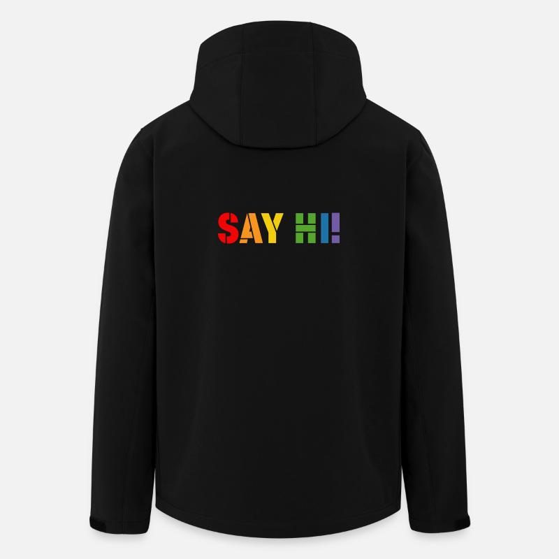Rainbow shirt say hi - Men’s Recycled Softshell Jacket by Stanley/Stella - black