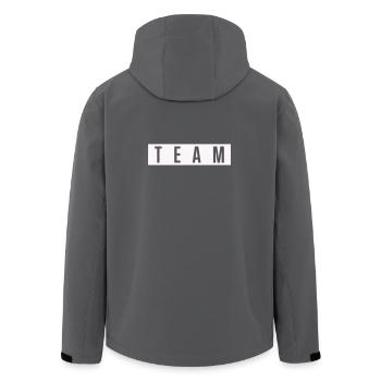 TEAM Block lettering - Men’s Recycled Softshell Jacket by Stanley/Stella - anthracite - Back - AI Model Male 185 light (185cm)